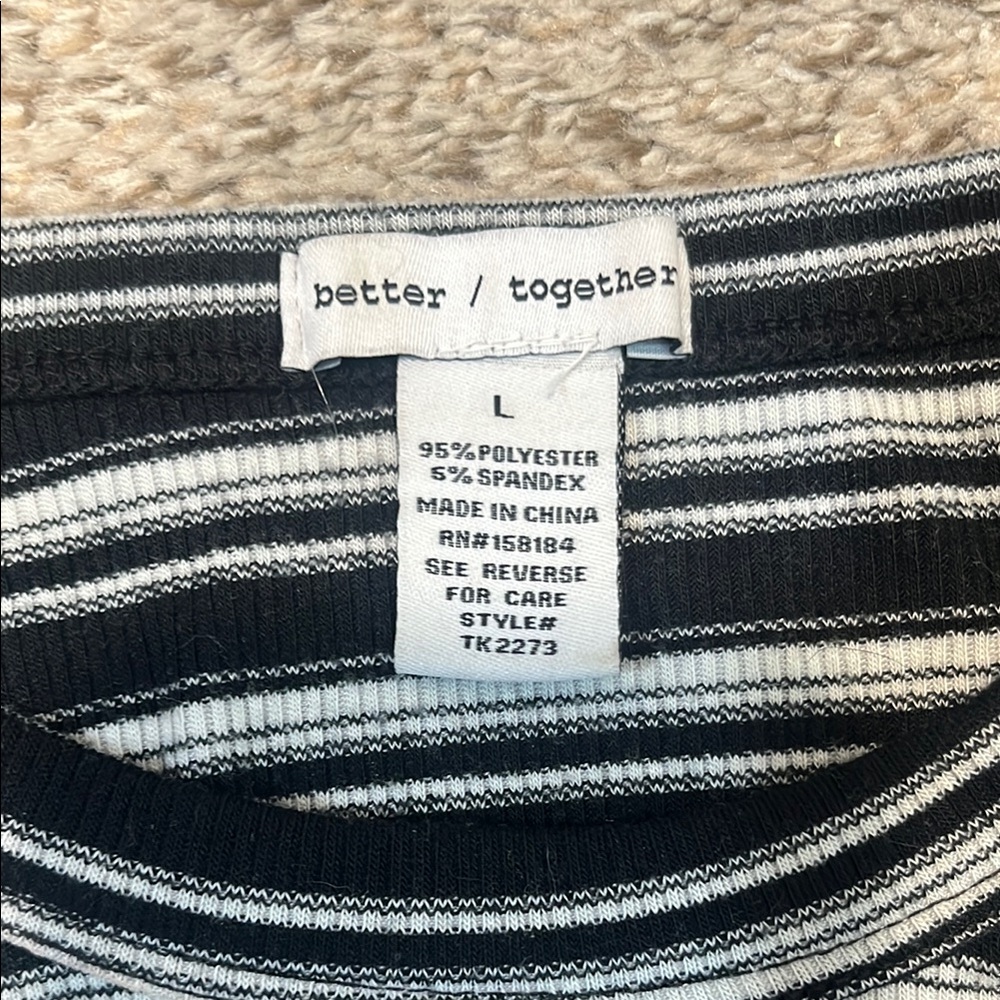 Black and White Striped Tank - Picture 3 of 3
